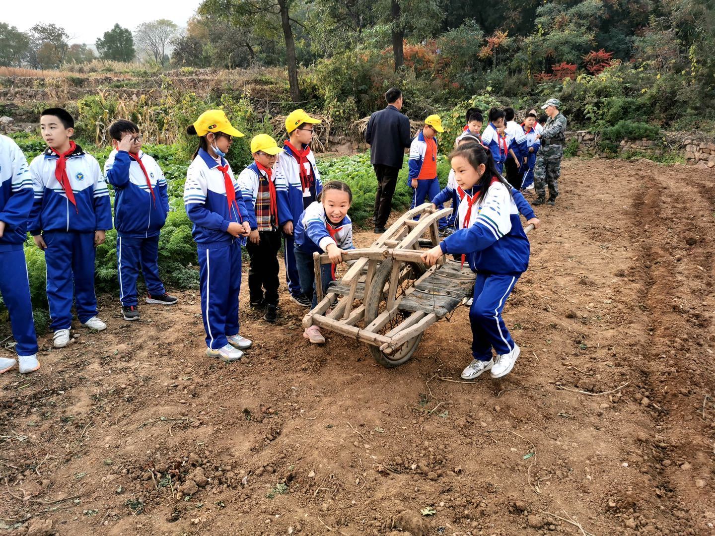 河南林州:小学生田间采摘时令果蔬 体验农耕劳动乐趣