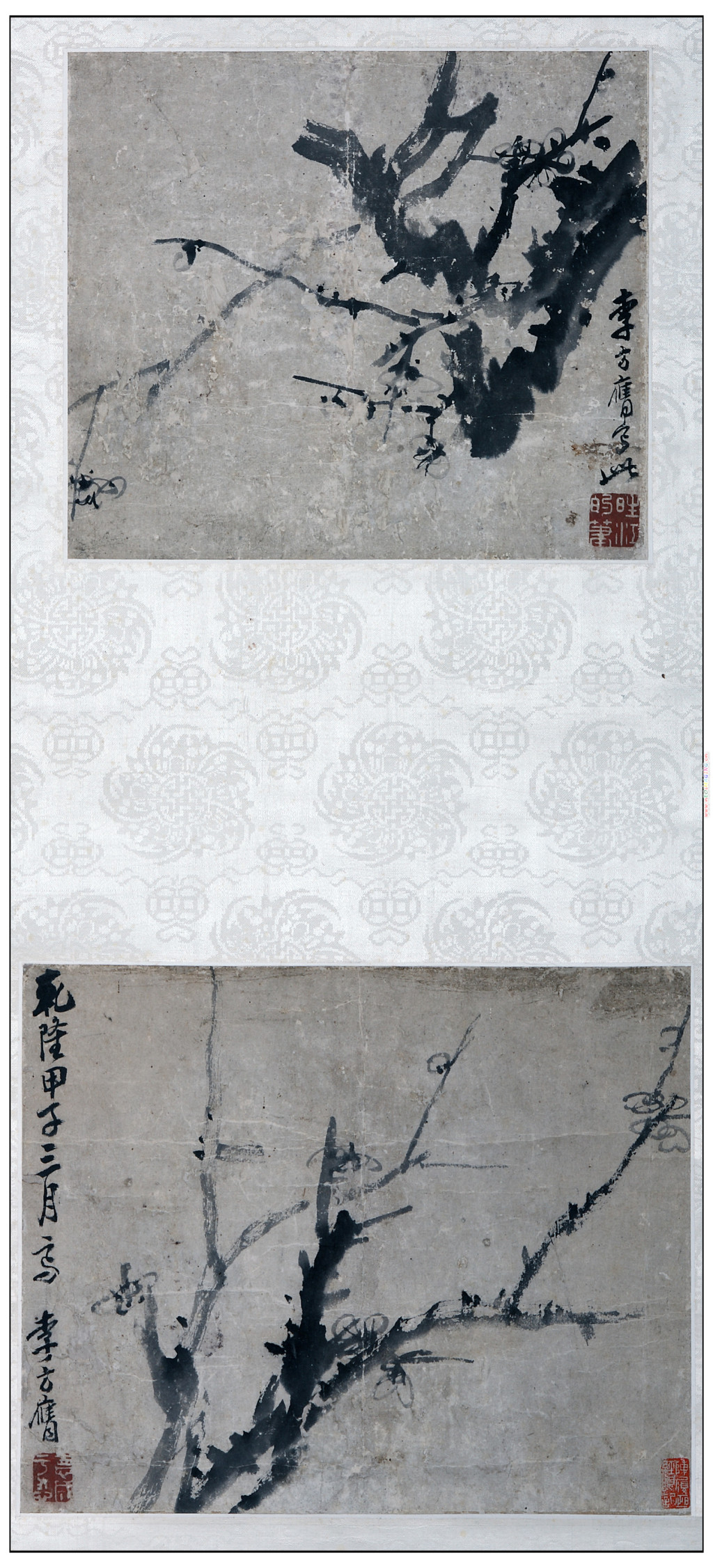 李方膺《梅花合裱图轴》