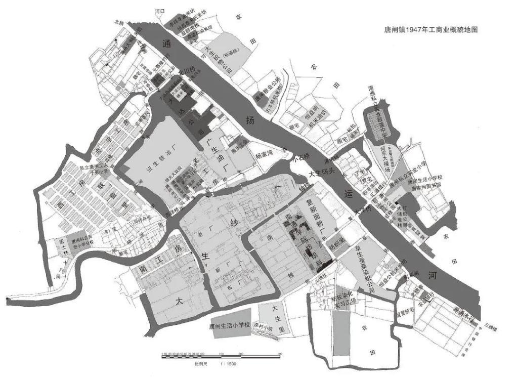 唐闸镇1949年工商业概貌地图