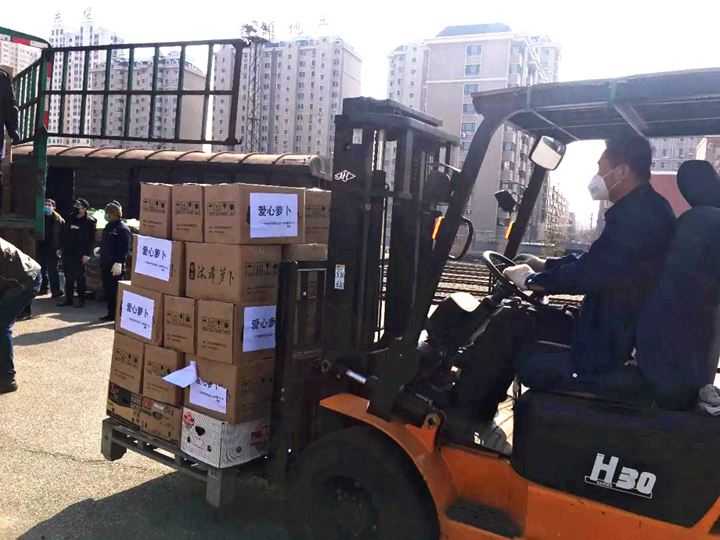 共战疫情，丹东60吨“爱心果蔬”发往武汉