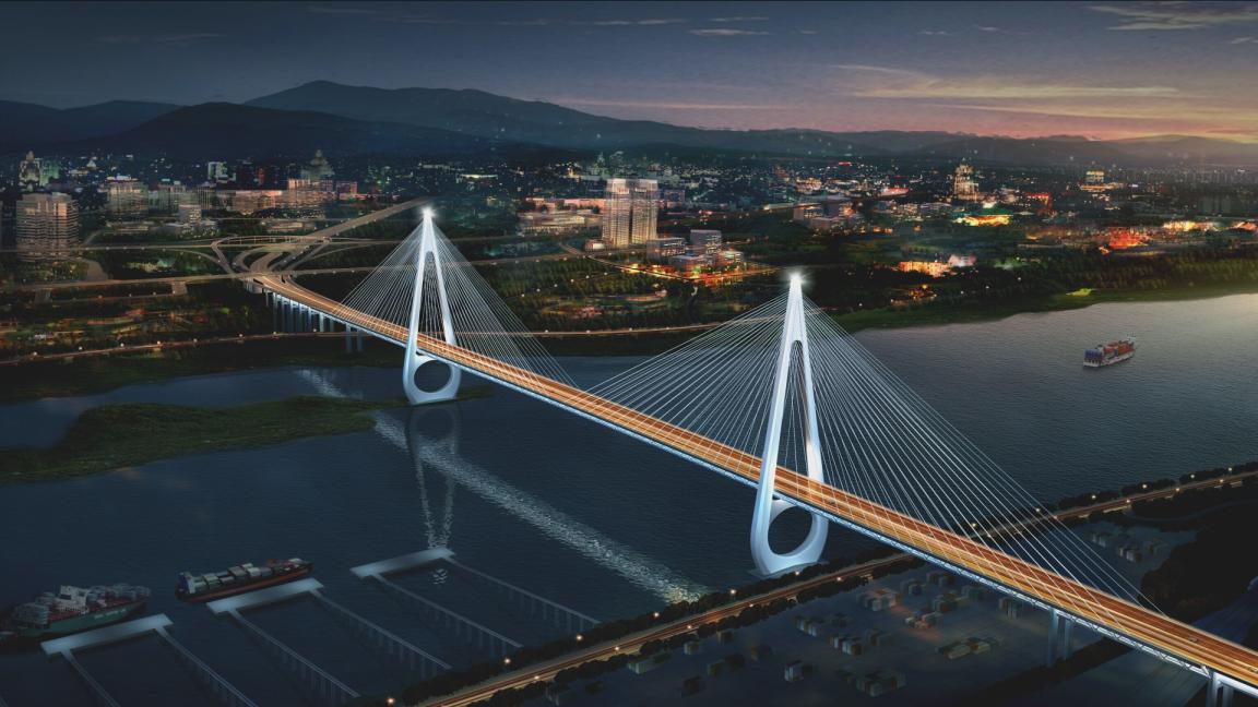 重庆大渡口:抢工期赶进度 白居寺长江大桥转入上部结构施工