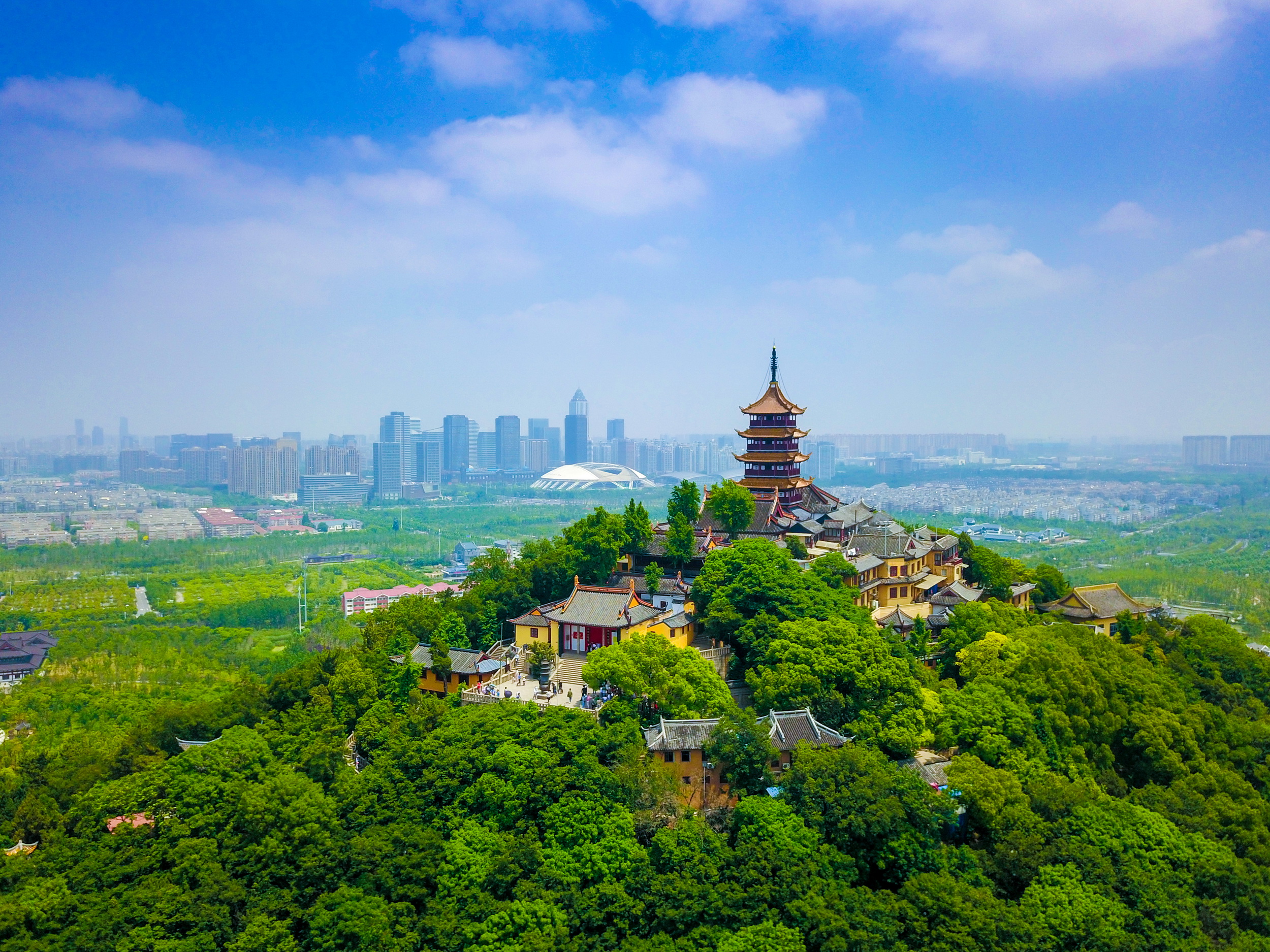 视觉江苏丨南通狼山林木葱郁青山妩媚