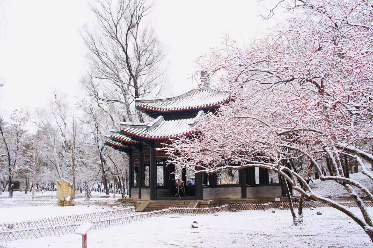 避暑山庄图片雪景图片