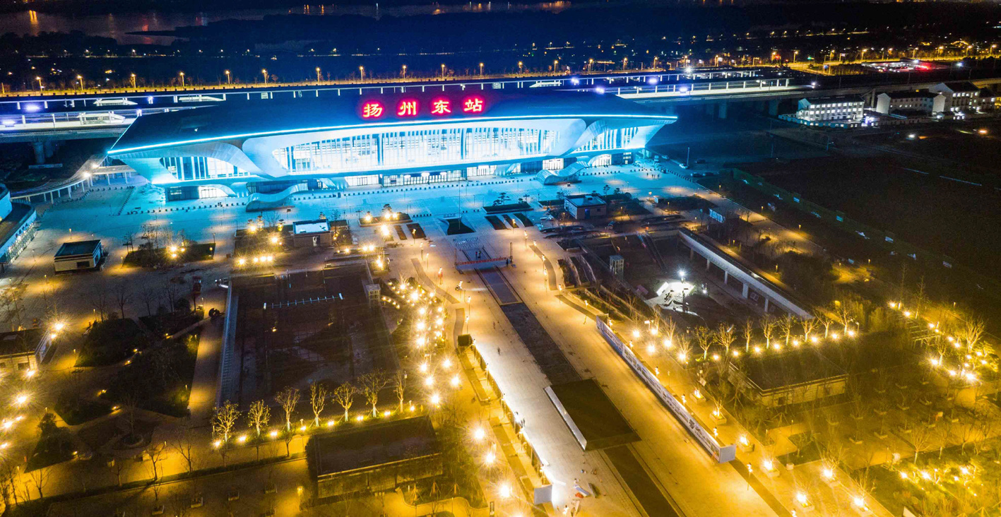扬州东站夜景图片