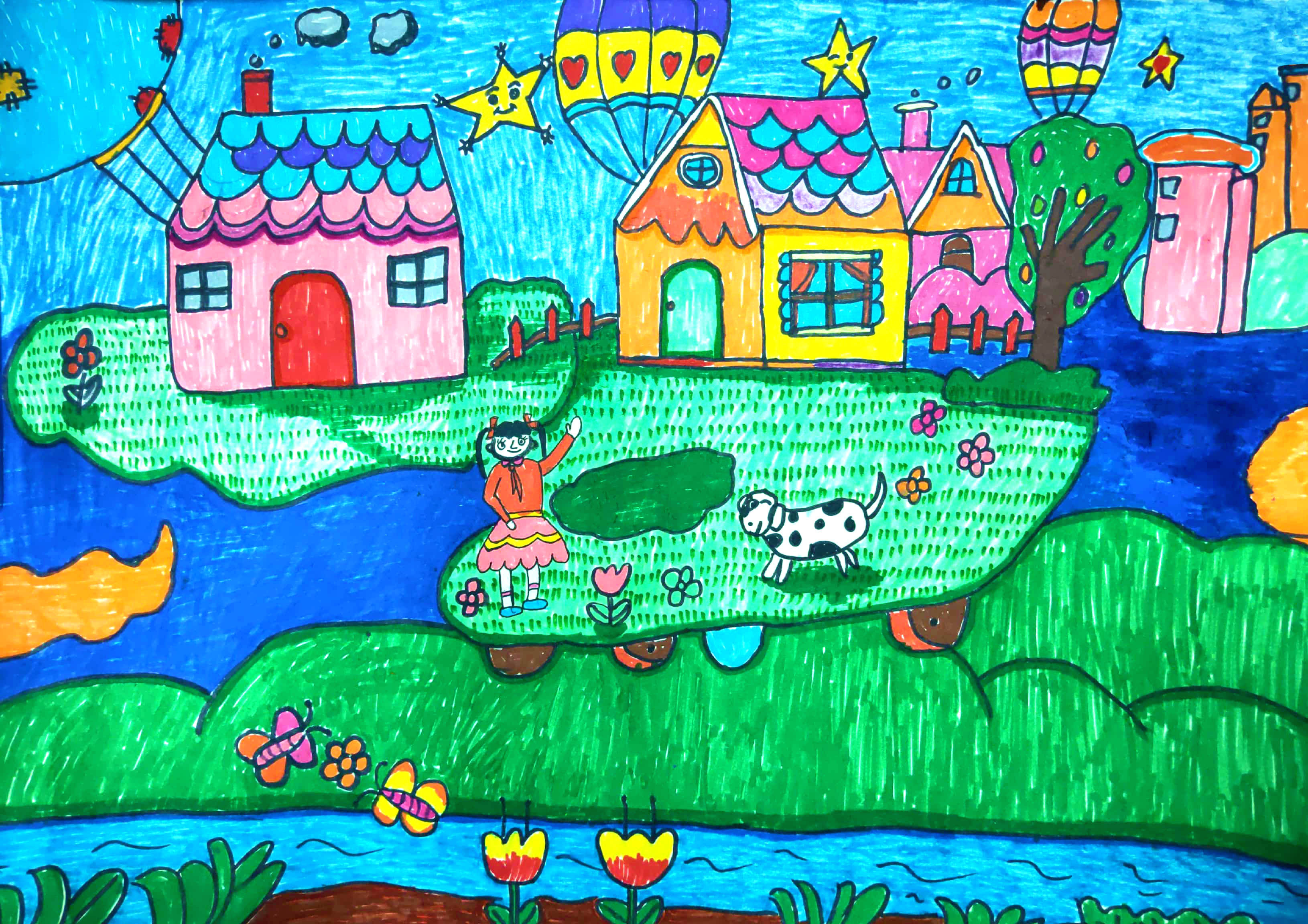 绿色家园绘画大全鹤壁图片