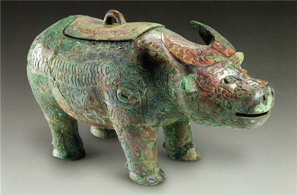 图12-河南省安阳市殷墟花园庄东地m54出土青铜牛在陕西省岐山县贺家村