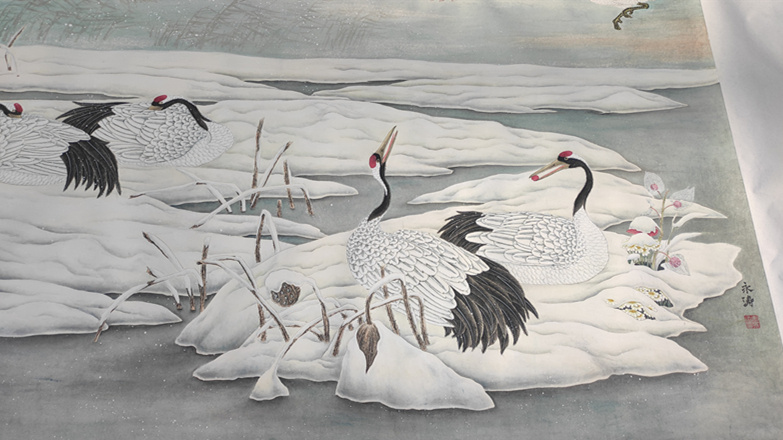 陕西华阴市:百米《百鹤图》献礼建党一百周年