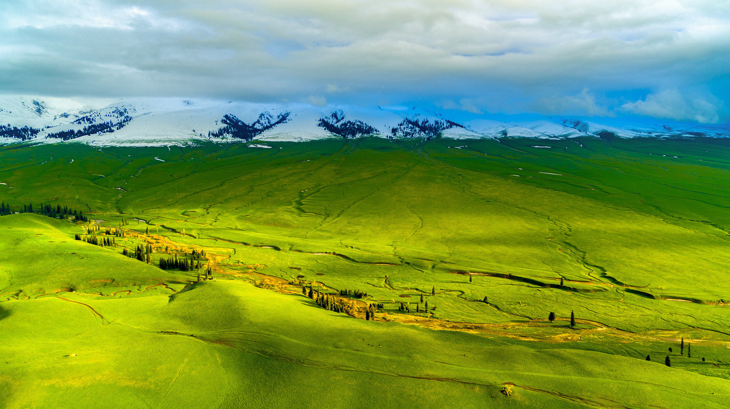 绿水青山丨新疆新源：空中草原风景绝美_央广网