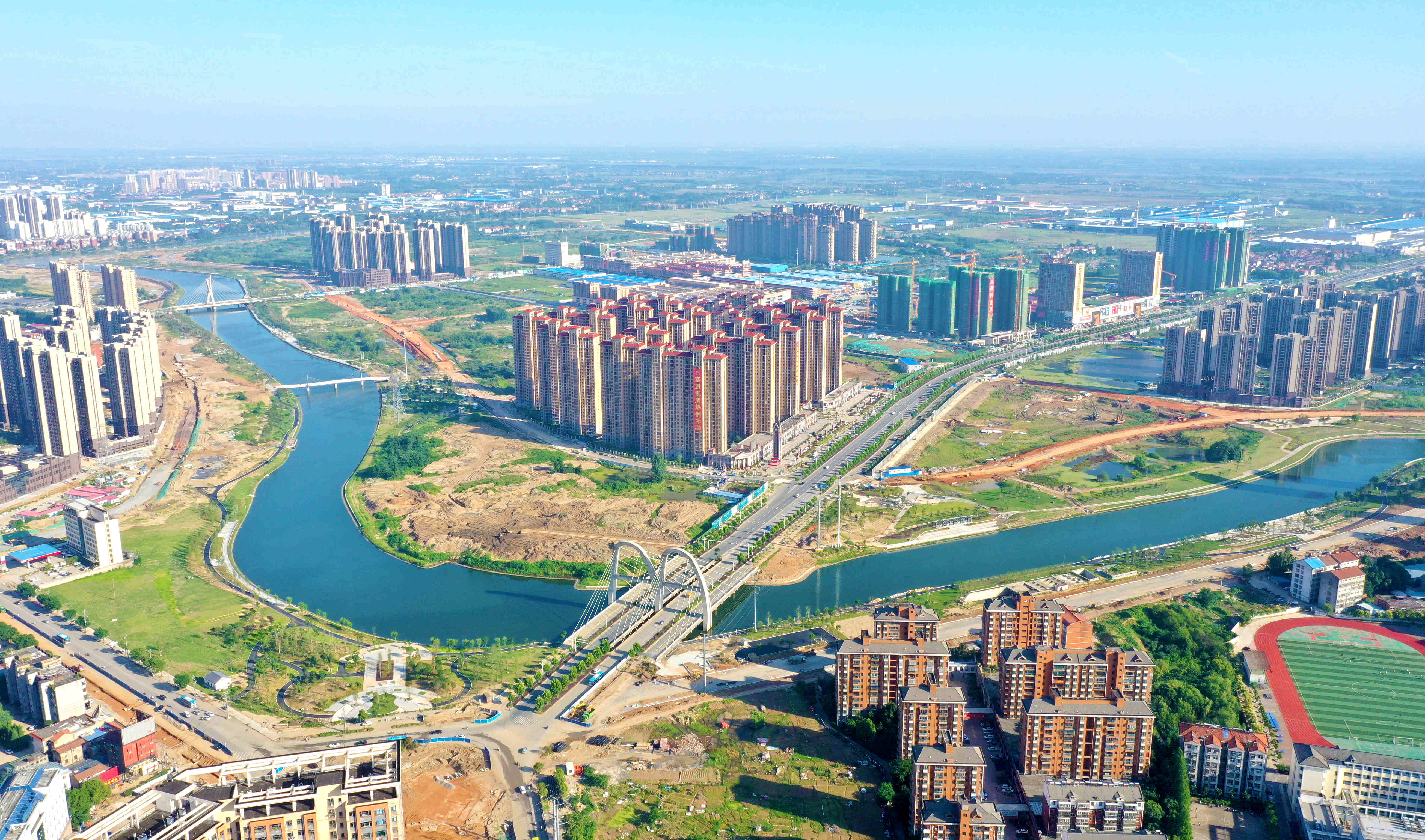 湖北孝感:5年155亿元治理老澴河 碧波荡起城市新面貌