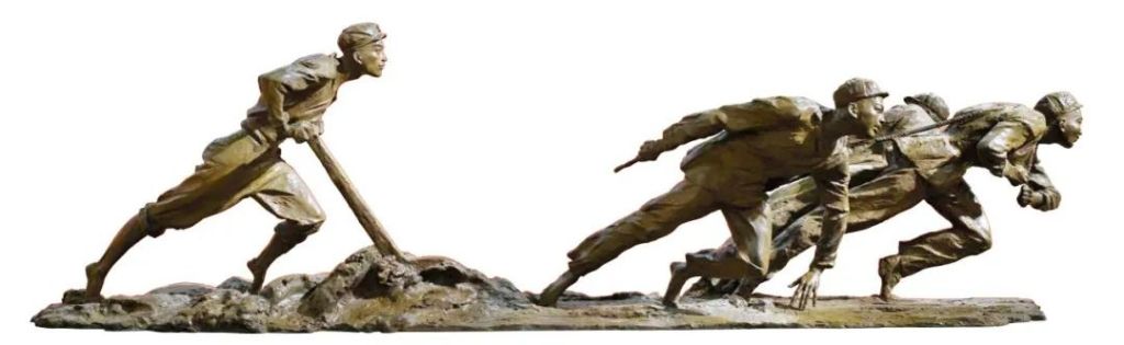 李永康 《屯垦戍边——不能忘却的记忆》雕塑 铜 2019年 320cm×100cm