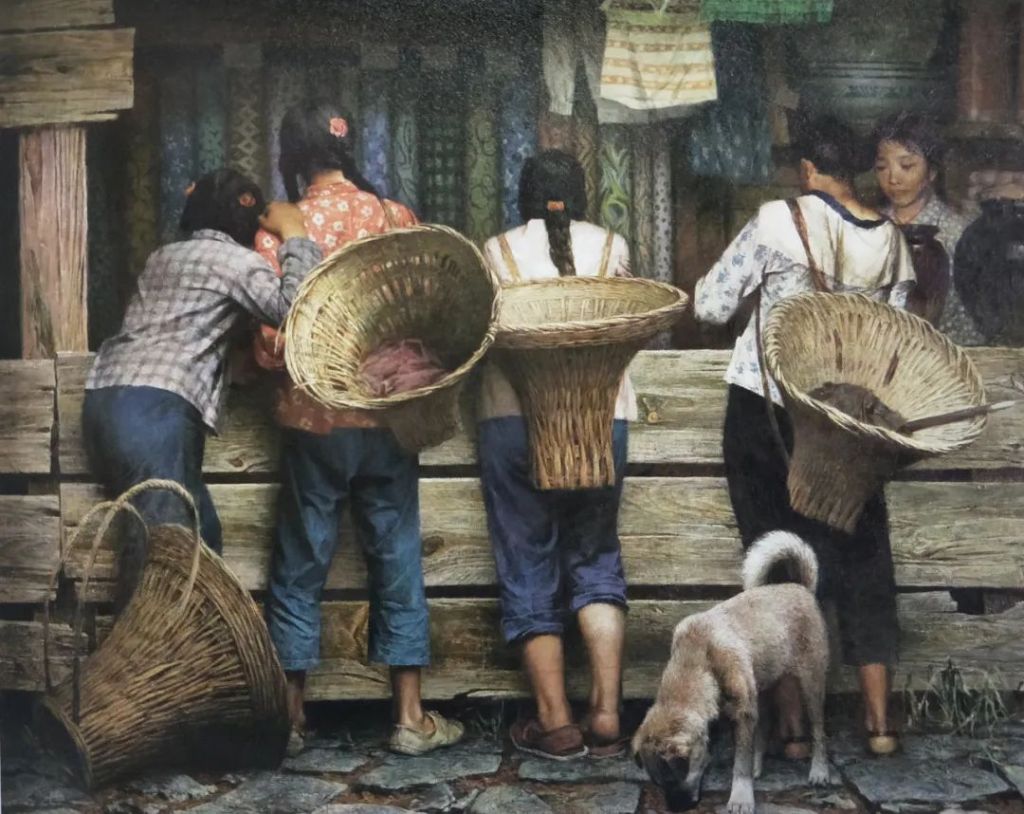 朱毅勇 《山村小店》 油画 布面油彩 1984年 112cm×141cm