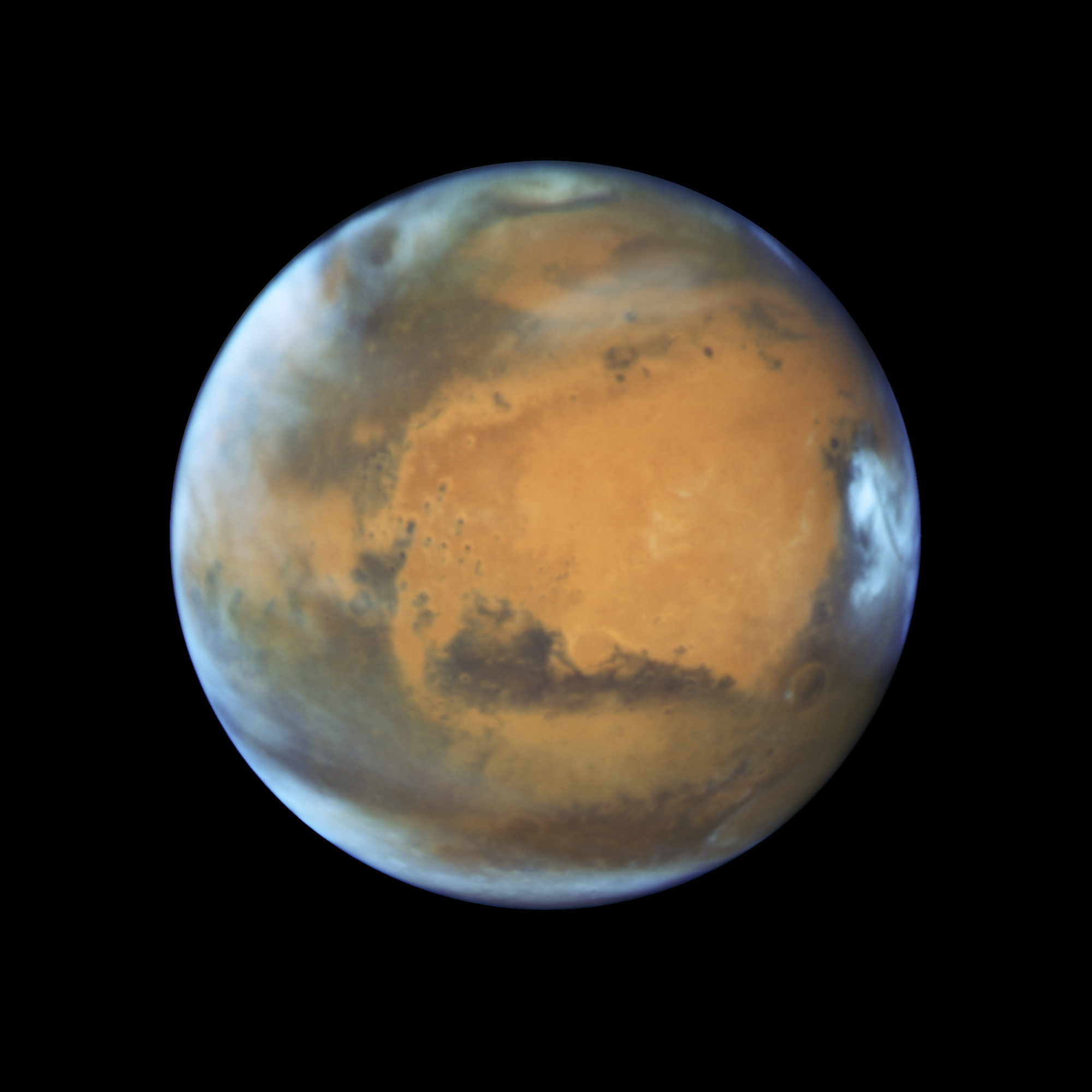 美国国家航空航天局发布由哈勃太空望远镜拍摄的火星图像 图片来源
