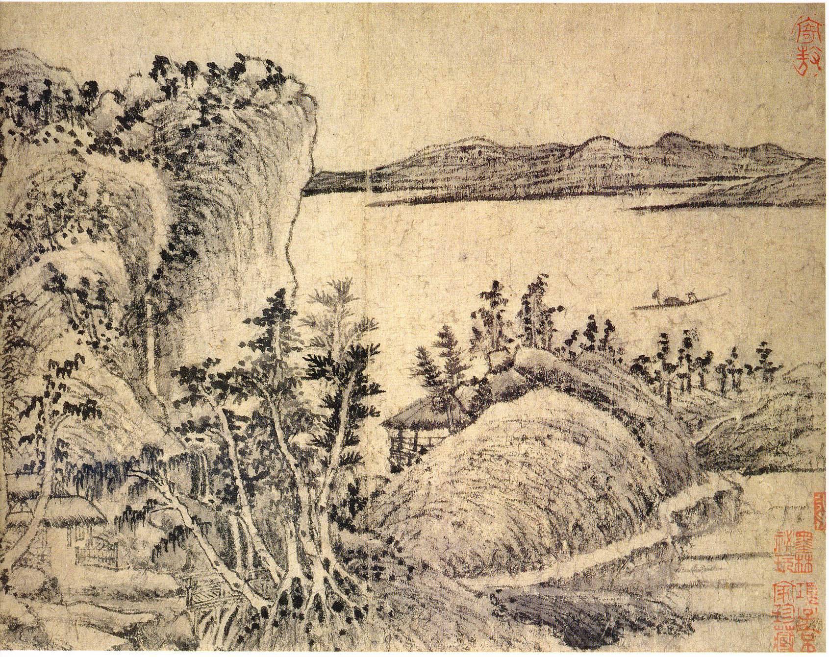 每日中华名画|[元]王蒙《溪山风雨图》