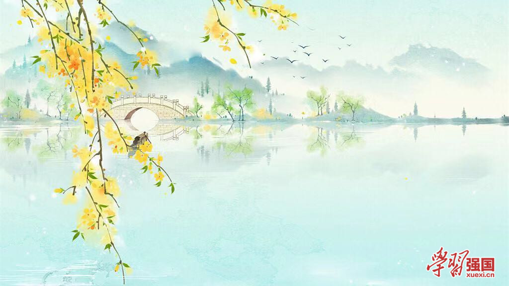 钱塘湖春行背景图图片