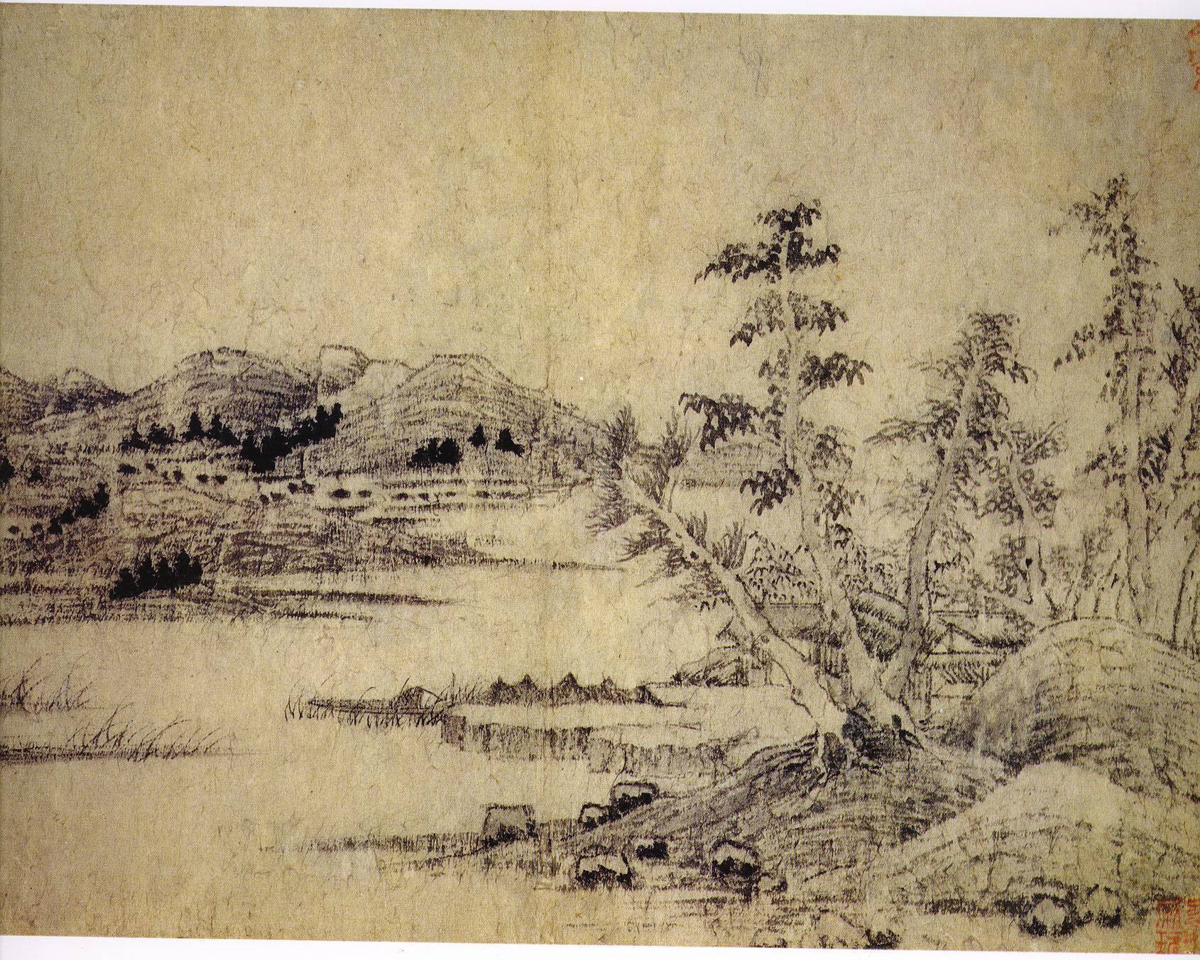 中华名画|[元]王蒙《溪山风雨图》_文化网