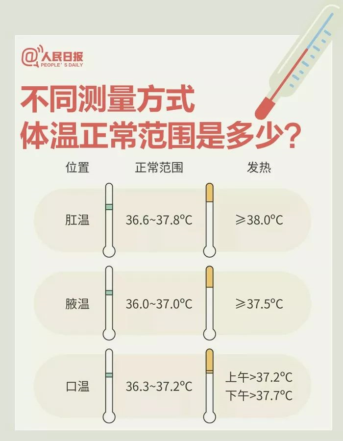 人体正常体温表图片