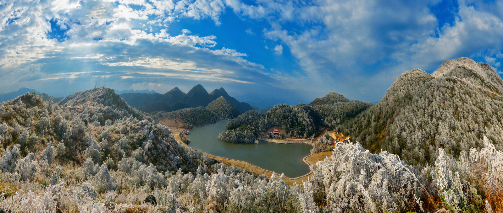 福建三明大田象山:雾凇美景