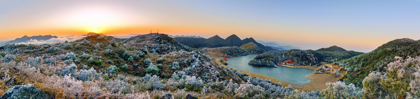 福建三明大田象山:雾凇美景